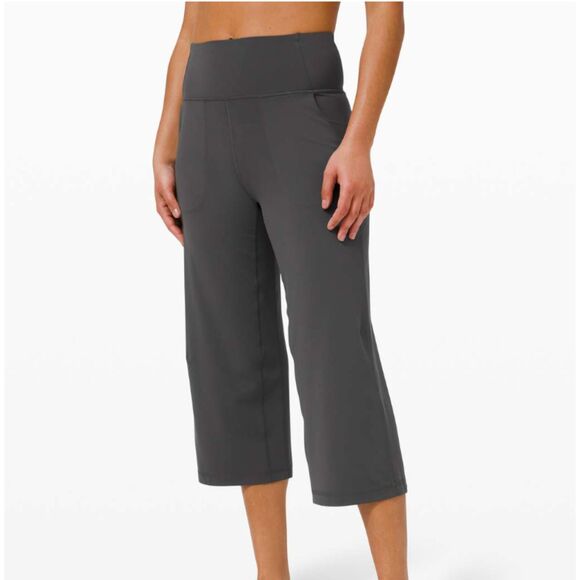 Women Lululemon Align Wide Leg Super-High-Rise Crop *23" Graphite Grey Size 20 - Picture 1 of 9